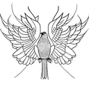 bird with open wings tattoo design idea