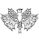 bird with open wings tattoo design idea
