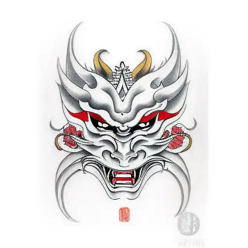 Hannya mask tattoo design idea
