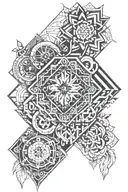 ornemental arm sleeve tattoo design idea