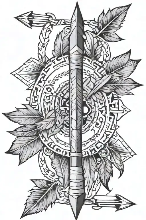 native american arrow   tattoo design idea
