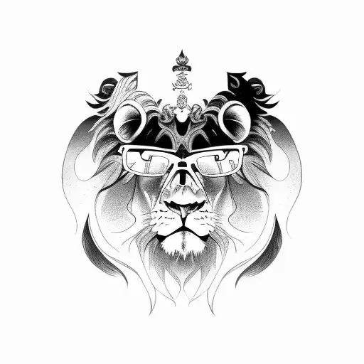 fu lion tattoo design idea