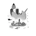 Baltimore Skyline tattoo design idea