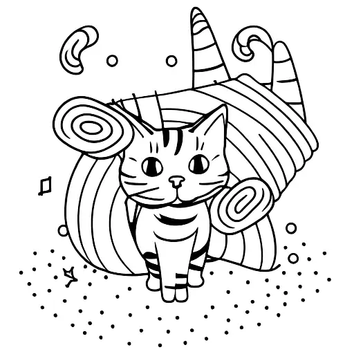candy corn kitty tattoo design idea