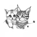 candy corn kitty tattoo design idea