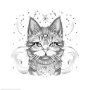 candy corn kitty tattoo design idea