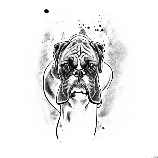 A fierce boxer throwing a punch with intensity and precision tattoo design idea