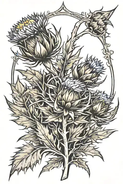 Thistle   tattoo design idea