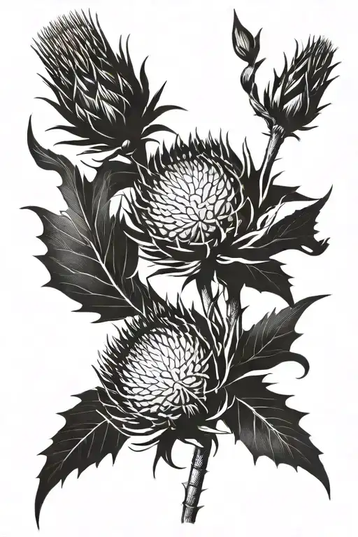 Thistle   tattoo design idea