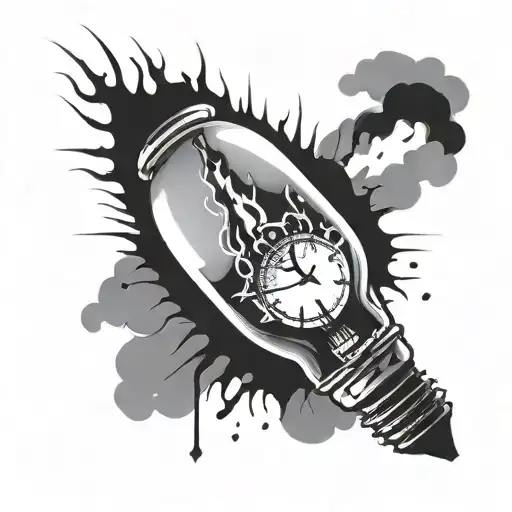 light bulb with ticking time bomb inside of it symbolizing the clients internal conflict  tattoo design idea