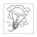 light bulb with mushroom cloud from bomb inside of it symbolizing the clients internal conflict  tattoo design idea