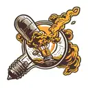 light bulb with a nuclear explosion inside of it  tattoo design idea