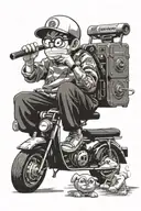 great teacher onizuka doraemon smoking tattoo design idea