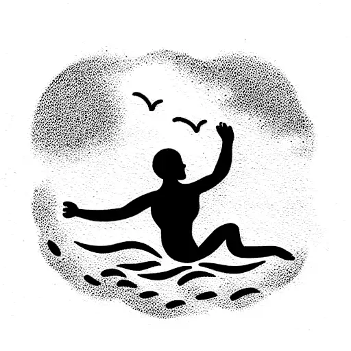 swimmer tattoo design idea