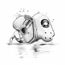 swimmer tattoo design idea