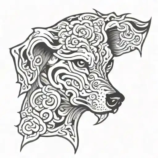 dog head japanese style tattoo tattoo design idea