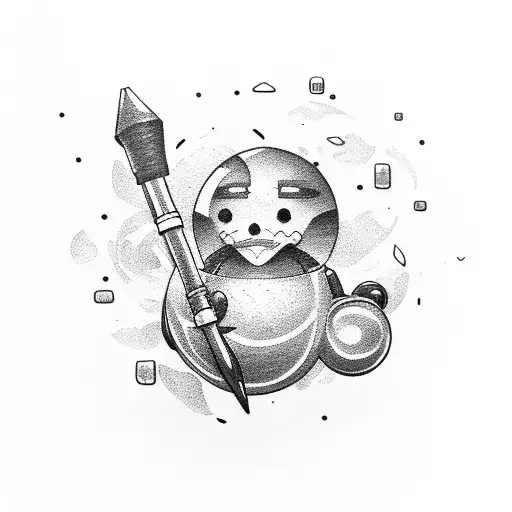 frying pan tattoo design idea