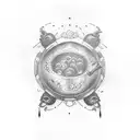 frying pan tattoo design idea