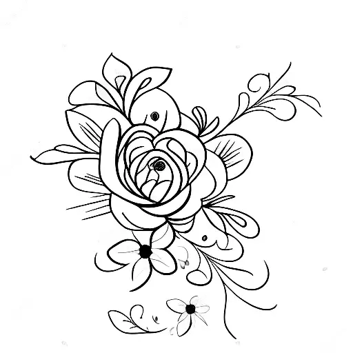 chain link with flowers tattoo design idea