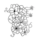 chain link with flowers tattoo design idea