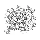 chain link with flowers tattoo design idea