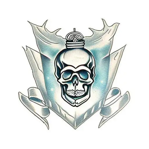 skull and dagger tattoo design idea