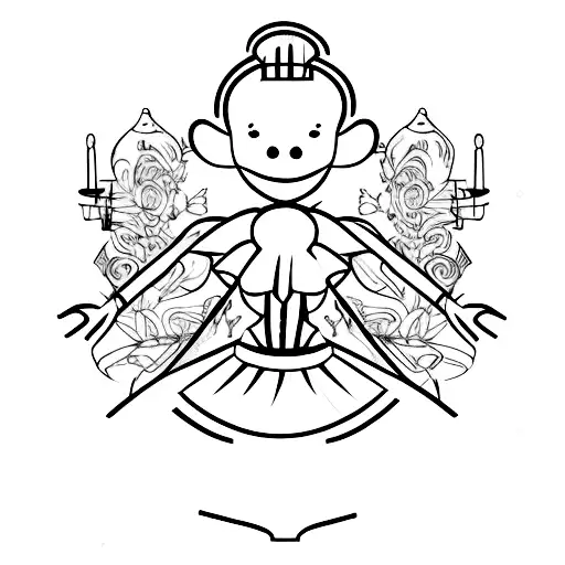 puppet master, ballerina puppet, string, gothic  tattoo design idea