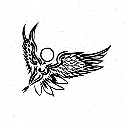 fall angel tattoo design idea
