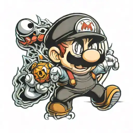evil mario tattoo design idea