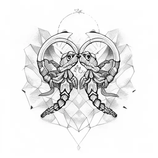 Scorpio Pisces and Gemini heart tattoo tattoo design idea