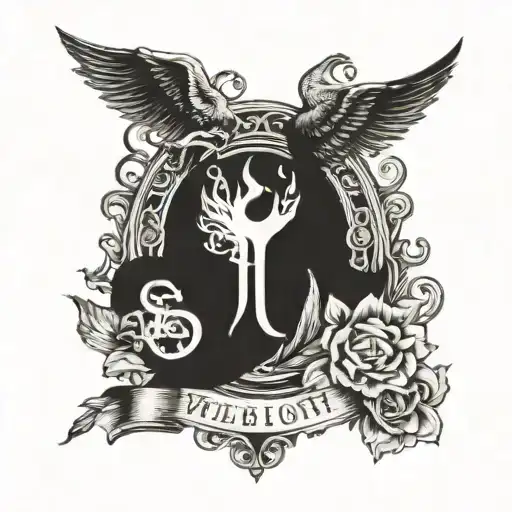 Welborn in a old english font surrounded tattoo design idea