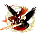 phoenix and dragon fighting tattoo design idea