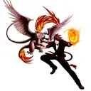 phoenix and dragon fighting tattoo design idea