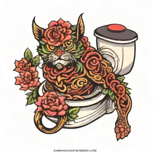 toilet tattoo design idea