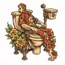 toilet tattoo design idea