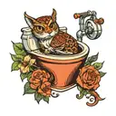 toilet tattoo design idea