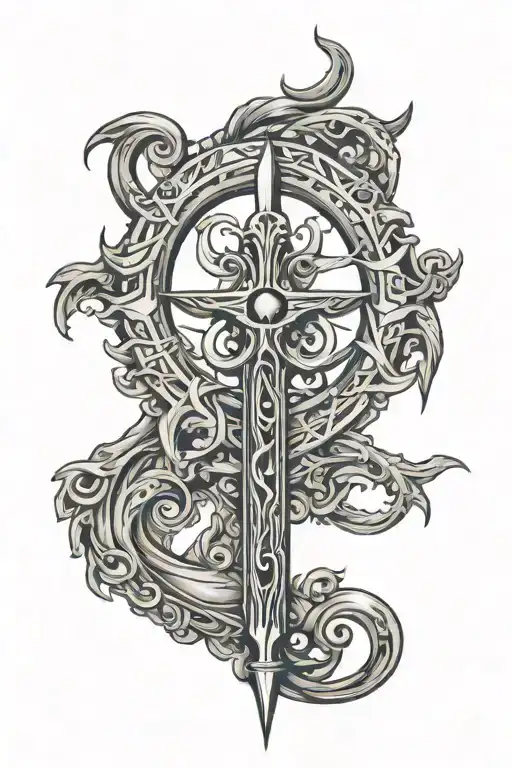percy Jackson trident sea powers tattoo design idea