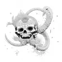 infinity, life, and death tattoo design idea