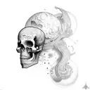 infinity, life, and death tattoo design idea