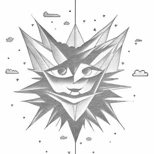 storm sea clouds sun paper boat tattoo design idea