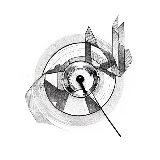 A sketch-style tattoo of a vinyl record with a silhouette of a dancing couple tattoo design idea