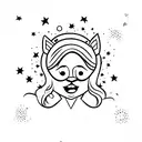 frase "babe I wanna be a star" com estrelas  tattoo design idea