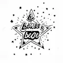 frase "babe I wanna be a star" com estrelas  tattoo design idea