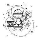 frase "babe I wanna be a star" com estrelas  tattoo design idea