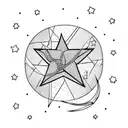frase "babe I wanna be a star" com estrelas  tattoo design idea