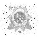 frase "babe I wanna be a star" com estrelas  tattoo design idea