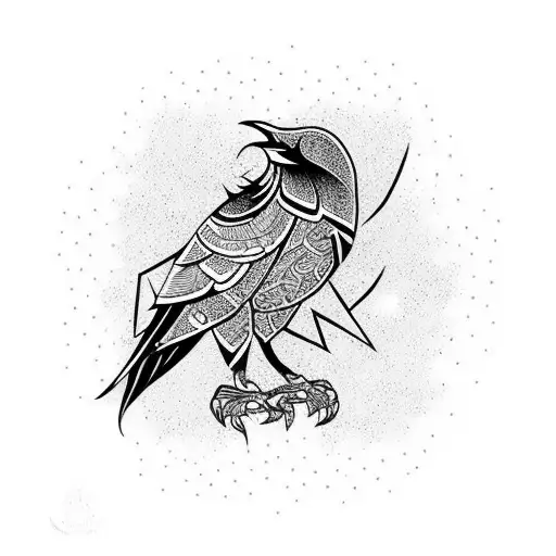 Lyrics from a Nightwish song woven into a crow design tattoo design idea