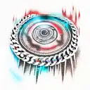 burning chain  tattoo design idea