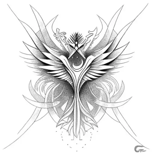 cybersiglism phoenix tattoo design idea