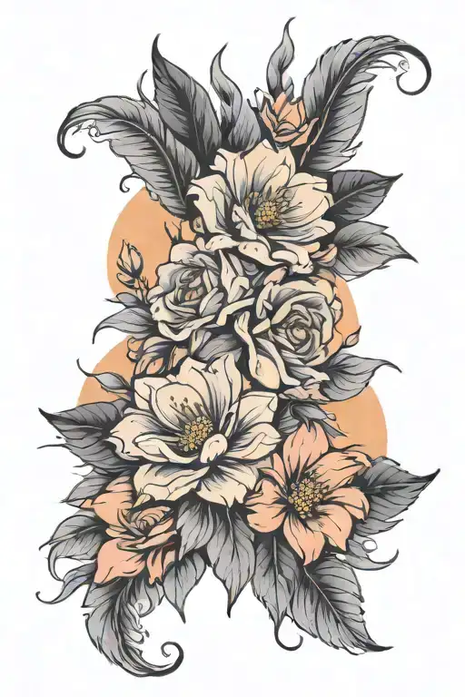 maintain with sunset sky tattoo design idea